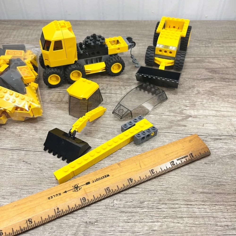 LEGO City Construction Vehicle Lot Yellow Black Trucks Crane Bricks Mixed Bulk